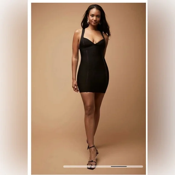 Forever 21 | Dresses | Forever 2 Black Knit Bandage Dress Vneckline With  Crisscross Back Size Xs Nwt | Poshmark
